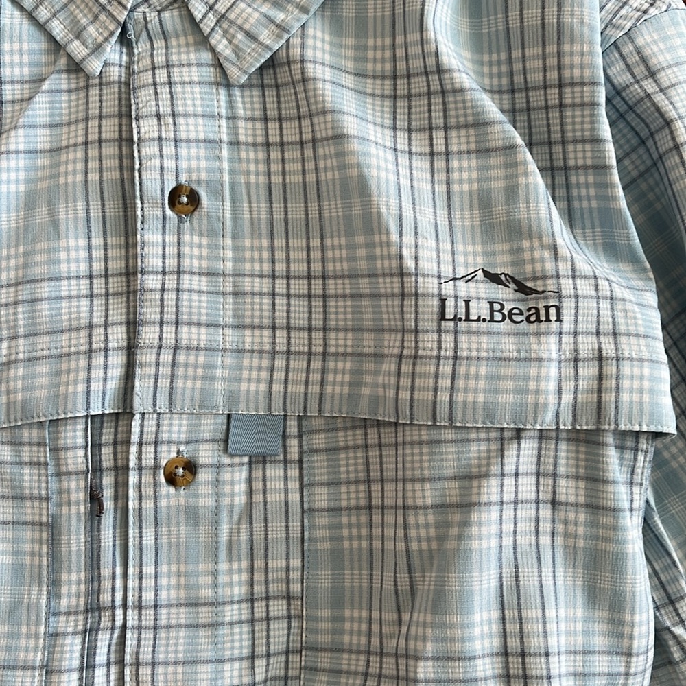 L.L. Bean Tropicwear Long Sleeve Shirt, size Medium Tall - Picture 7 of 8
